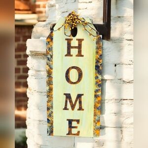 Handpainted HOME sign in Autumn vibes